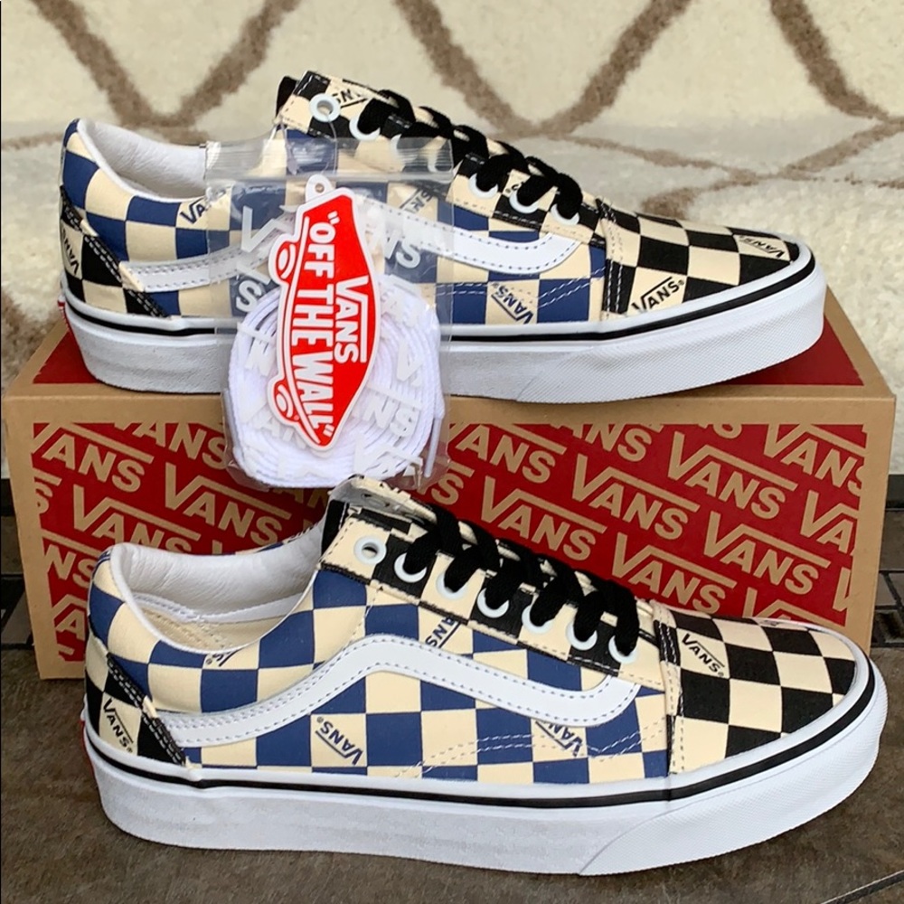•VANS OLD SKOOL BIG CHECK black/navy women’s - Picture 8 of 16